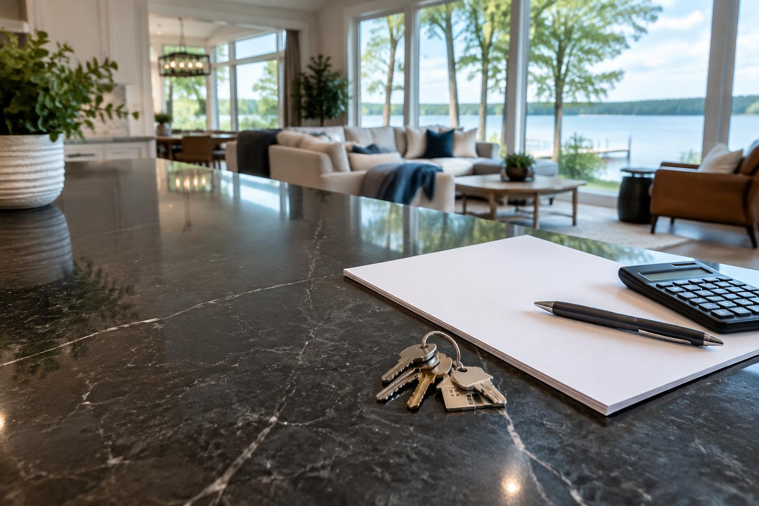 House keys and buying documents inside a Lake Norman home